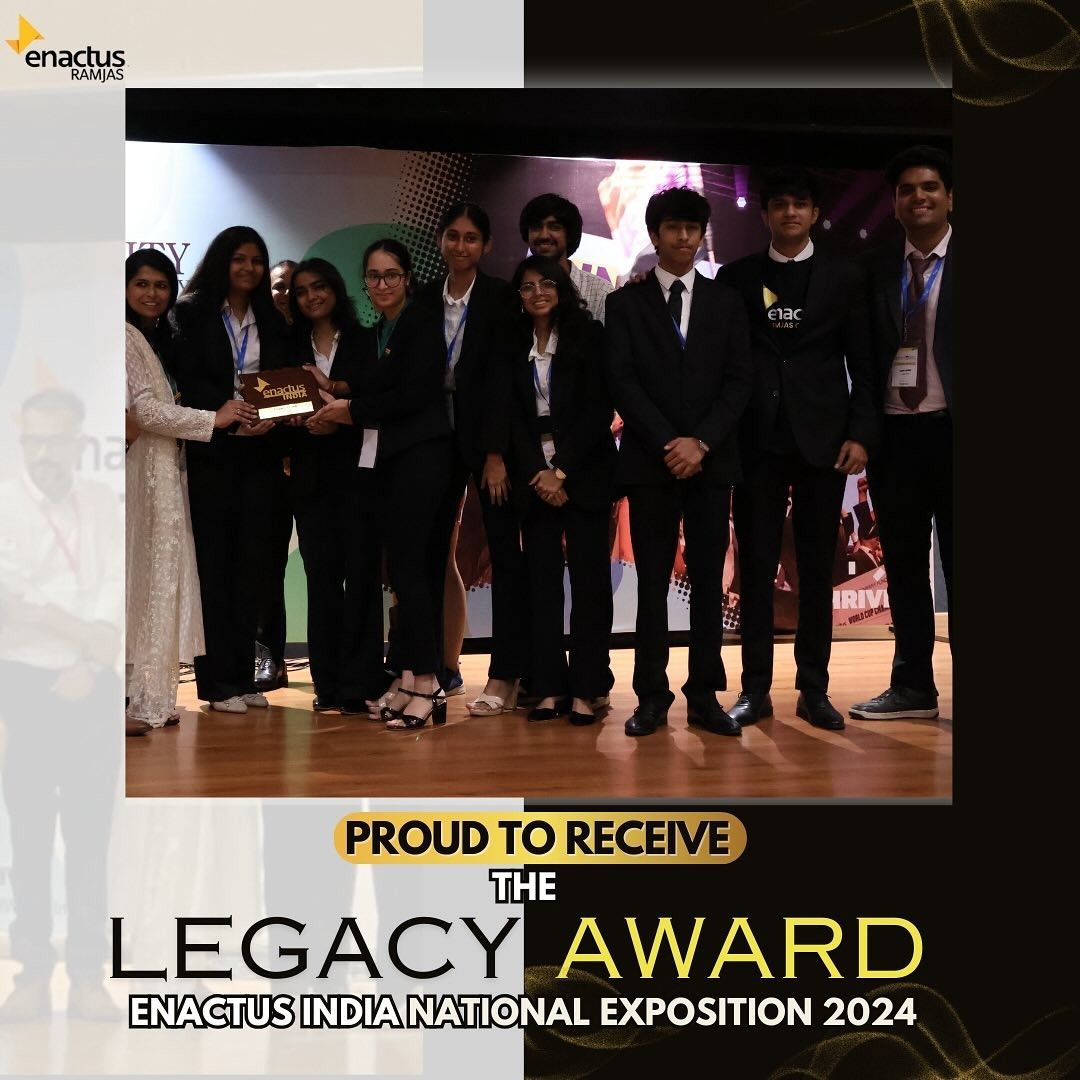Enactus Ramjas Team celebrating at Nationals